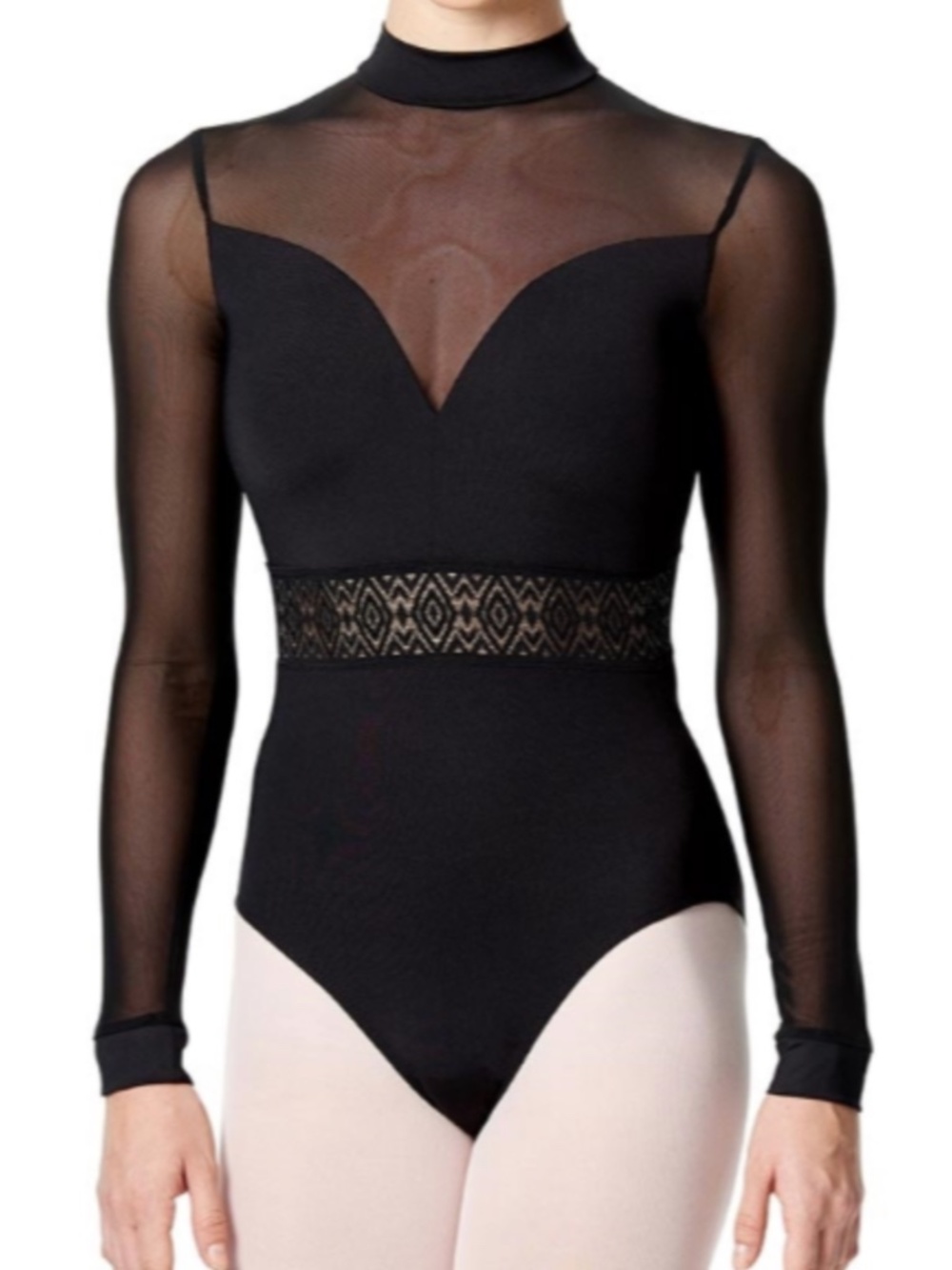 Lulli Dancewear Elegant Black Long-Sleeved Leotard with Openback